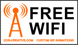 Free WIFI at all our locations - custom gif animations for your business web site